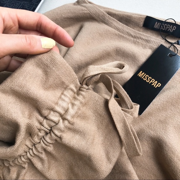 🆕 BEIGE MIDI SKIRT & CROP TOP LOUNGE 2-PIECE SET - Picture 7 of 8